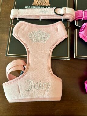 Juicy Couture Dog Harness and Leash Set in Pink